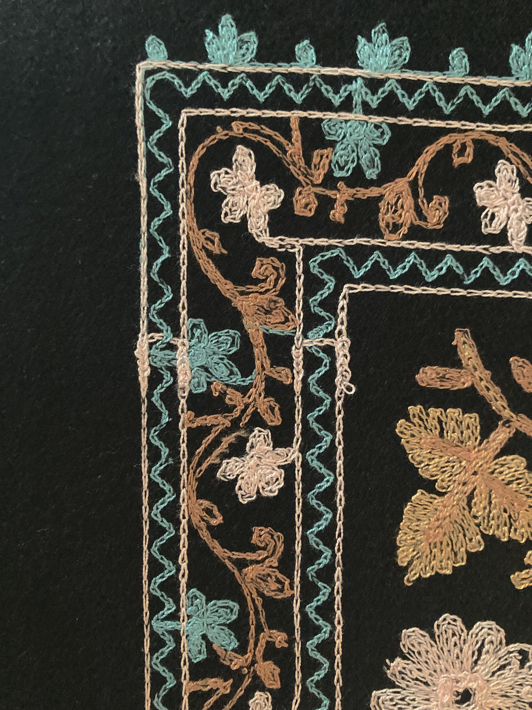 Embroidery Woolen Shawl | Handmade in Nepal | Floral Shawl | Handmade Stole