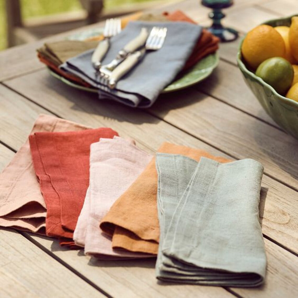 Linen Napkins Embroidered Linen Napkins Hand Emboridery Etsy