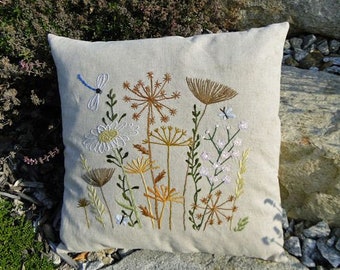 Embroidered linen pillow cases discount
