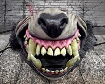Werewolf Face Mask - Halloween Face Mask, Scary Horror Halloween Face Mask, Cool Skull Face Mask,Reusable Washable Face Mask,Unisex Facemask