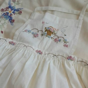 Apron Dress for Women Linen Cotton, Hand Embroidered Apron,bee and ...