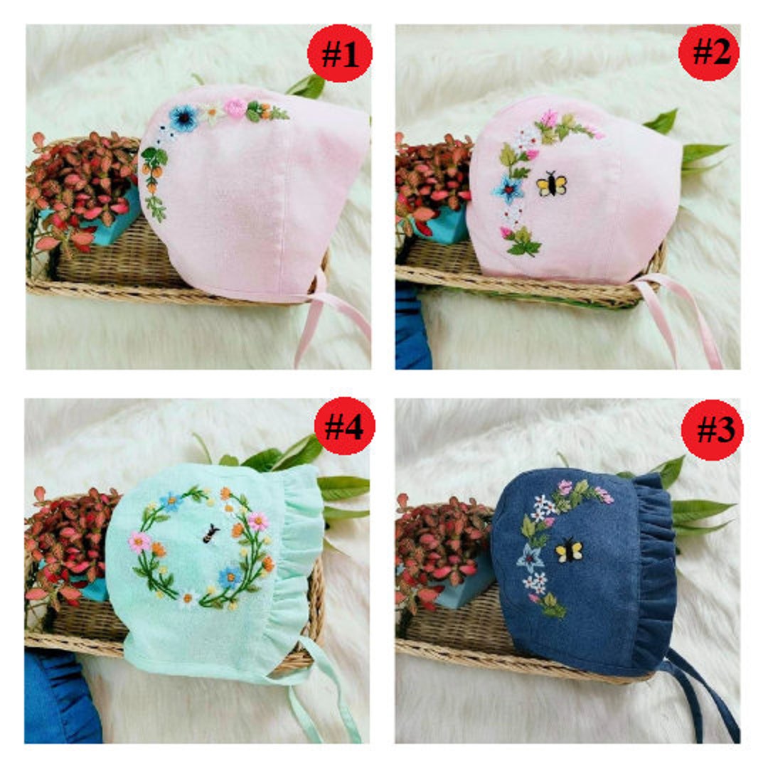 Linen Baby With Floral Embroidered, Embroidery Baby Hand