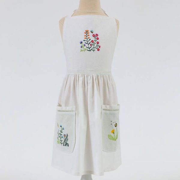 Wildflowers Apron, Embroidered Apron For Women, Personalized Gift, Cooking Apron with Pocket, Housewarming Gifts, New Home Gift