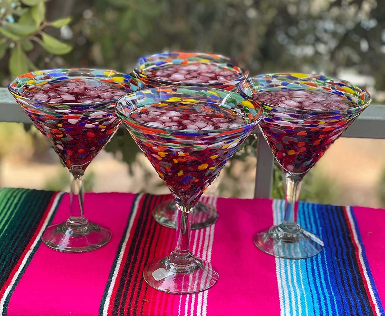 Mexican Hand Blown Glass Set of 4 Hand Blown Modern Etsy UK