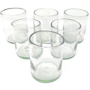 Hand Blown Natural Tumbler Glasses - Set of 6 Mexican Tumbler Glasses (10oz)