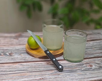 Mexican Hand Blown  Tumblers - Natural - 10oz - Set of 2