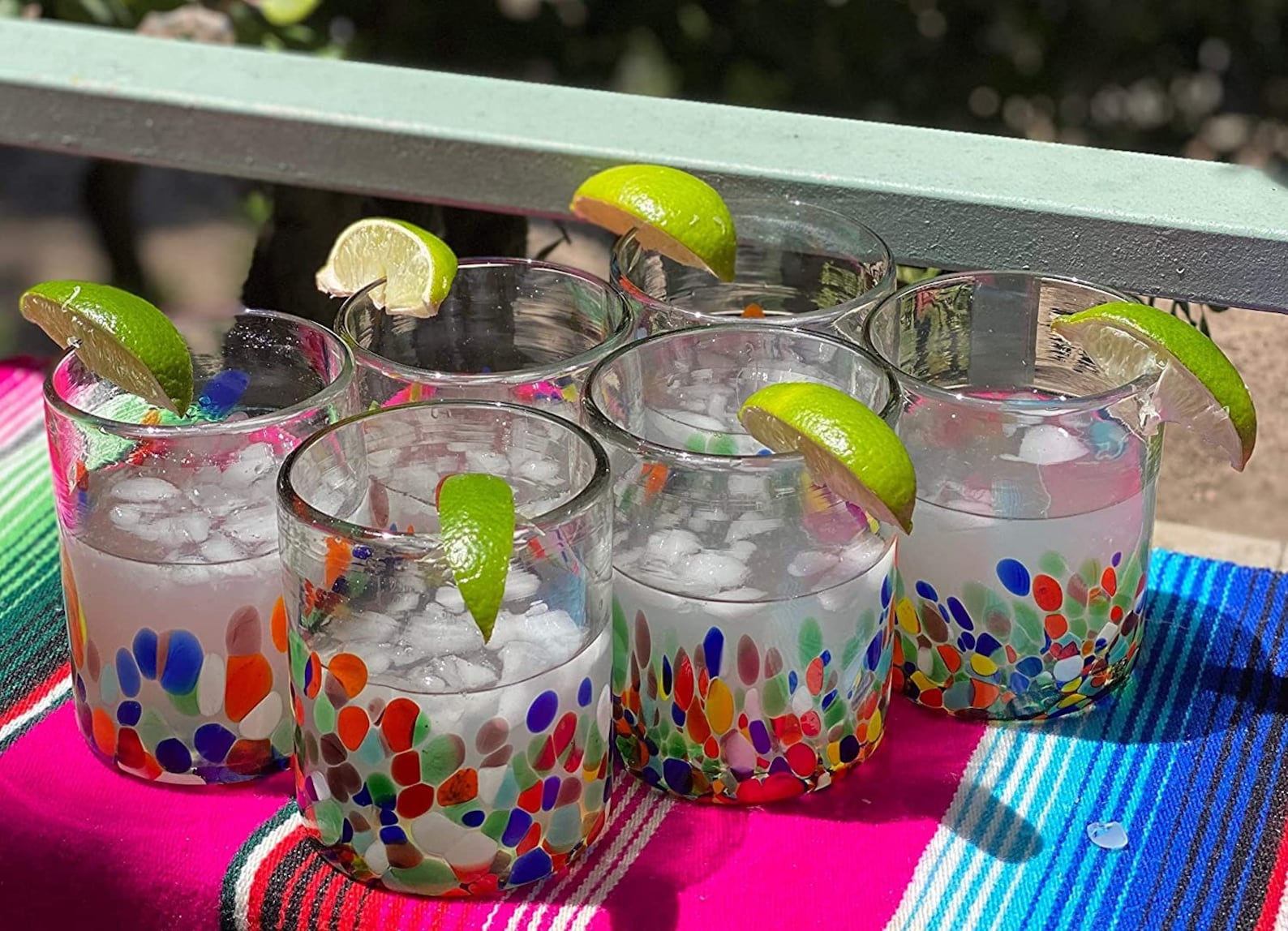 Hand Blown Mexican Drinking Glasses Set of 6 Confetti Carmen Etsy