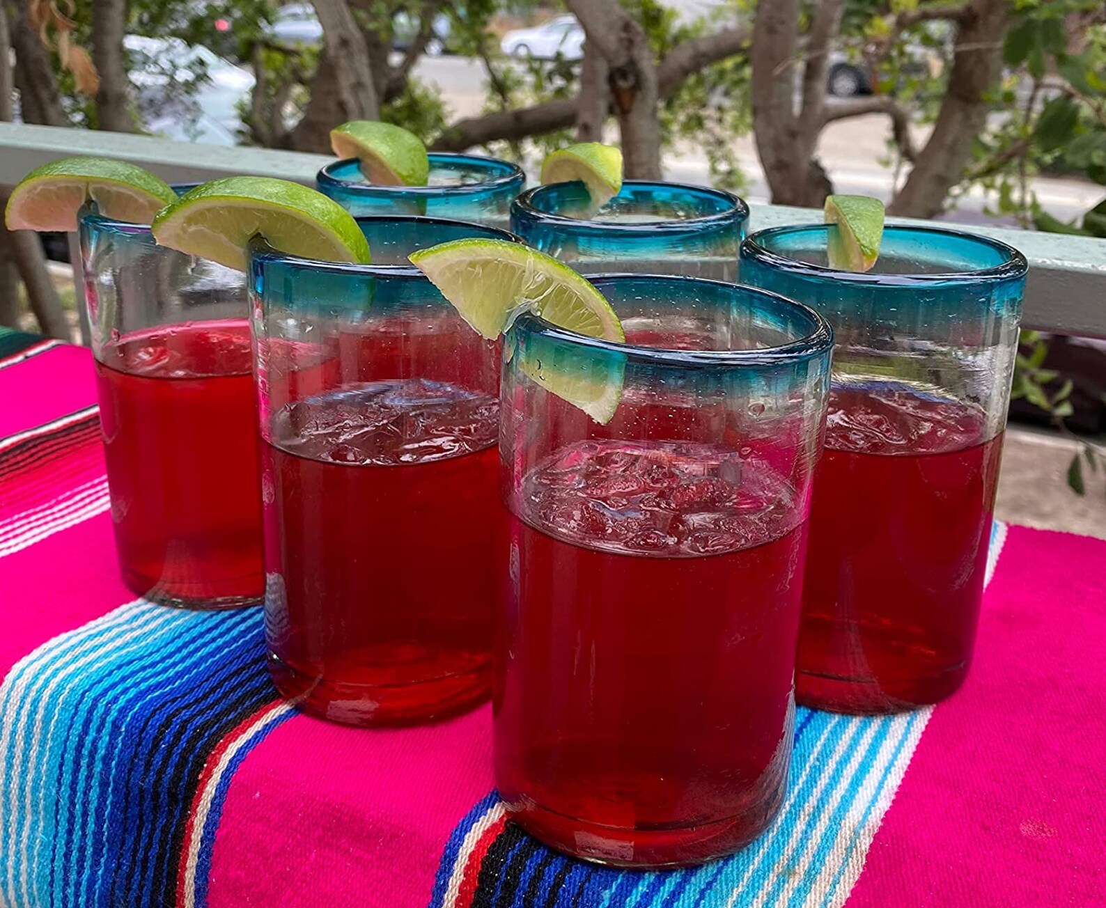 Hand Blown Mexican Drinking Glasses Set of 6 Glasses With Etsy