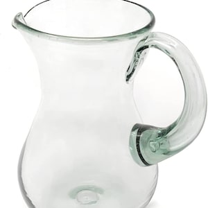 Mexican Hand Blown Glass Pitcher – Natural Clear Design (84 oz)