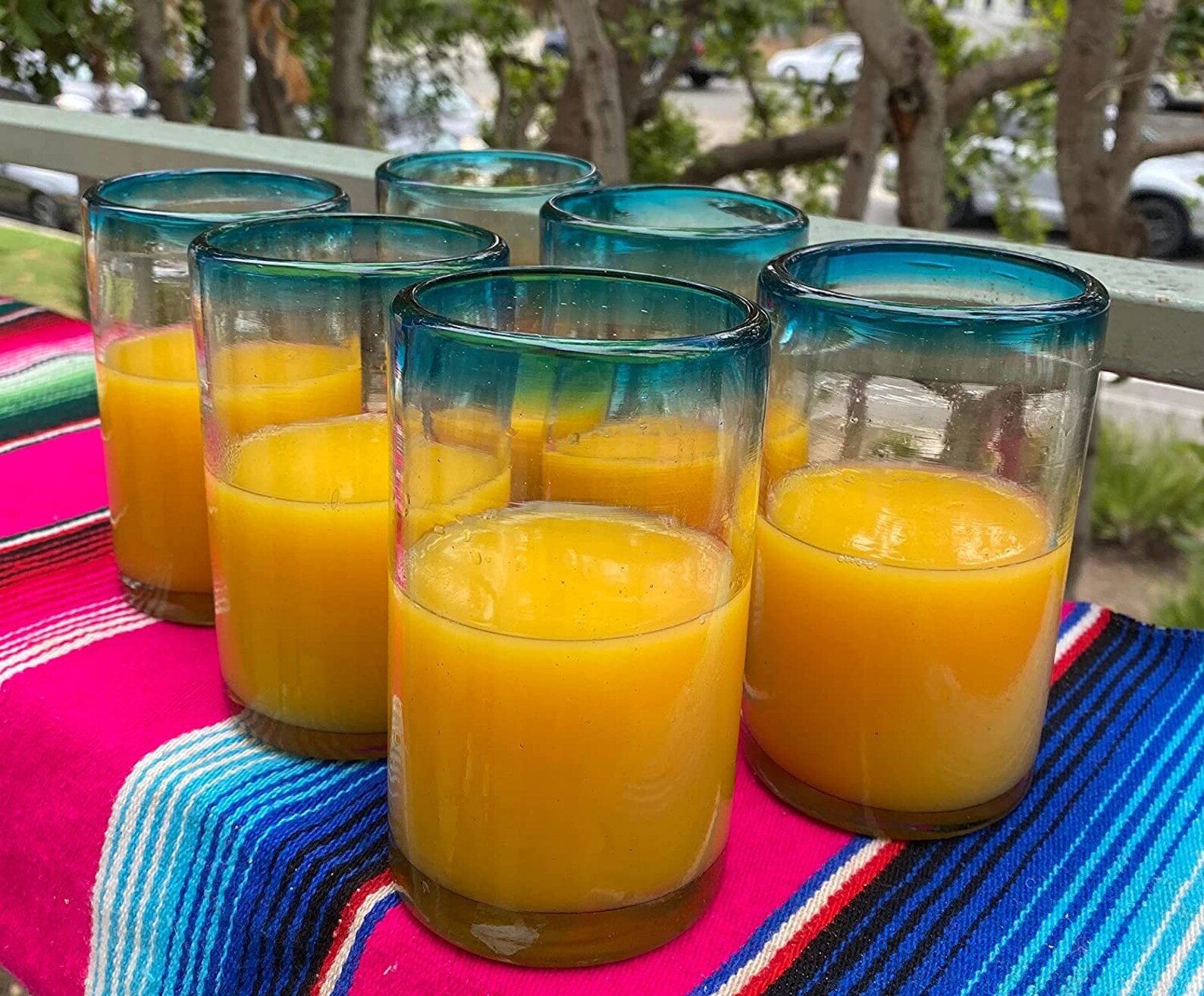Hand Blown Mexican Drinking Glasses Set of 6 Glasses With Etsy