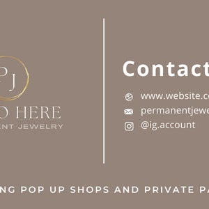Permanent Jewelry Business Card | Permanent Jewelry Marketing | Permanent Jewelry Digital Downloads | Permanent Jewelry Graphics