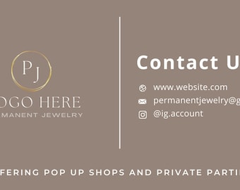 Permanent Jewelry Business Card | Permanent Jewelry Marketing | Permanent Jewelry Digital Downloads | Permanent Jewelry Graphics