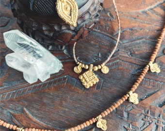 Brass Charm Necklace.