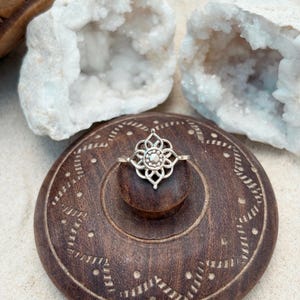 Sterling Silver Mandala Ring | Bohemian | Gemstone Ring | Hippie | Adjustable Ring | Boho | Mandala Jewelry | 925 Silver Ring