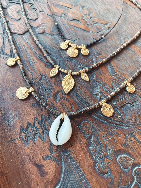 Cowrie shell cheap necklace etsy