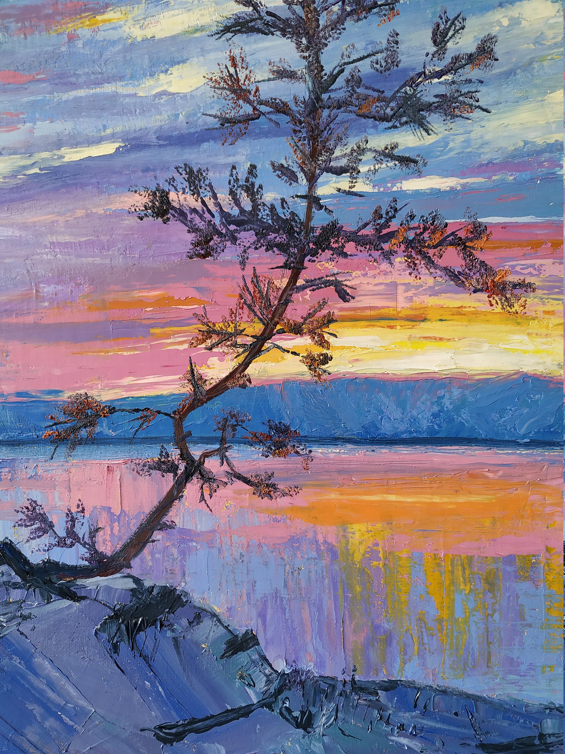 Seascape Sunset Painting Original Art Seascape Oil Painting | Etsy