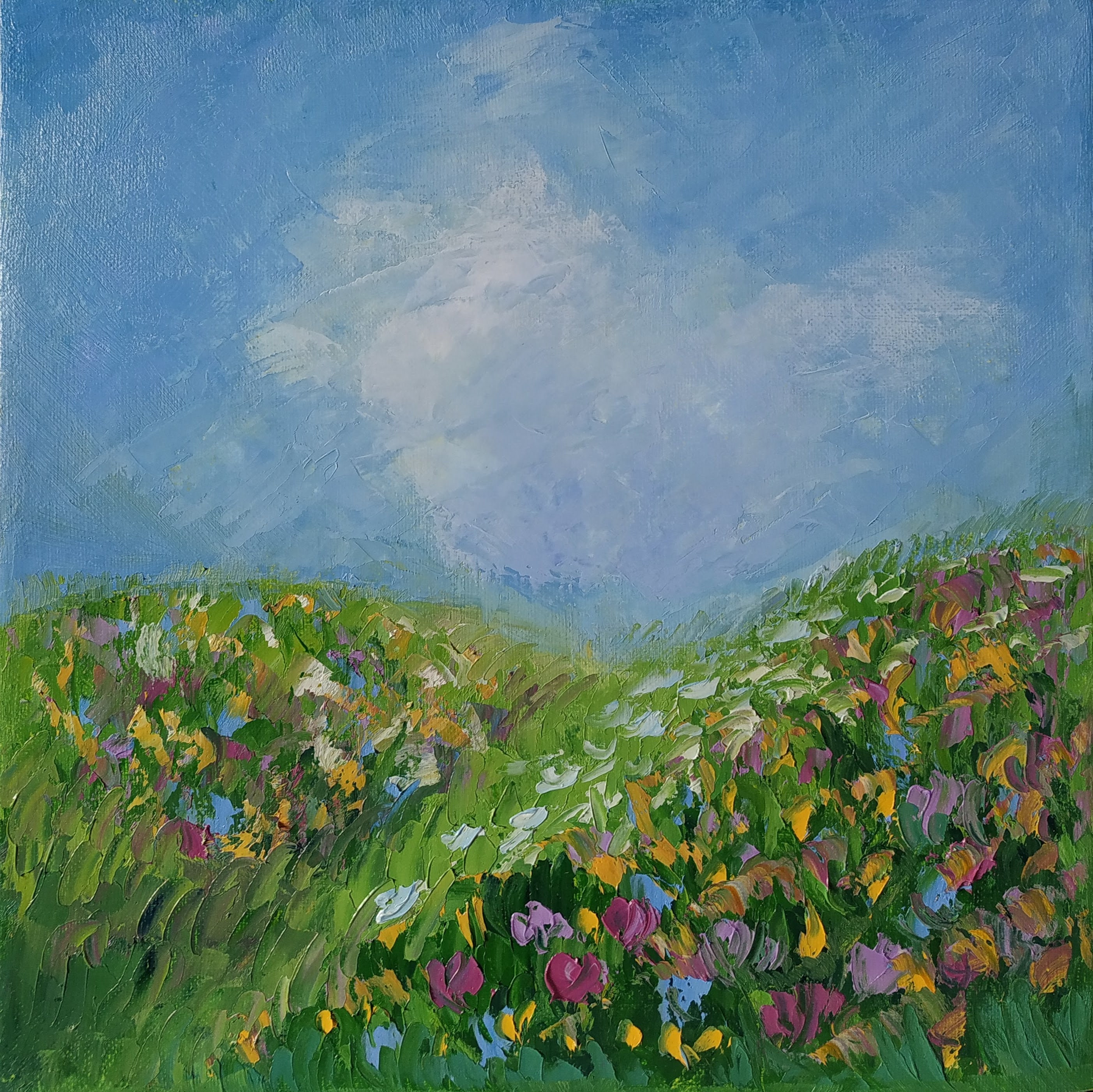 Meadow Painting Original Art Wildflowers Oil Painting Flowers Etsy