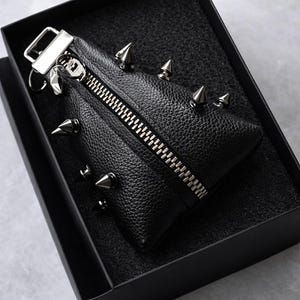 Leather Studded Key Chain - Etsy