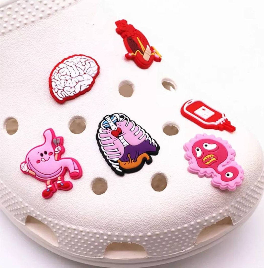 Anatomically Heart Croc Charm. Medical Shoe Charm. Brain Shoe Etsy