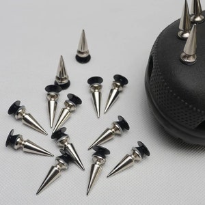 Deluxe Punk Shoe Charm/Silver Metal Rivet,Spike Chain Collection/Large Accessories Set 8/20/26/Alternative Shoe Customization Kit/Edgy decor