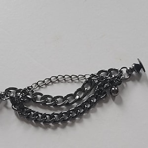 Metal shoe chain-Silver/Golden/Black chain charm-Metal 3 layers chain-Punk Boots charm-Edgy Gothic Style-Heavy metal shoe silver  chains