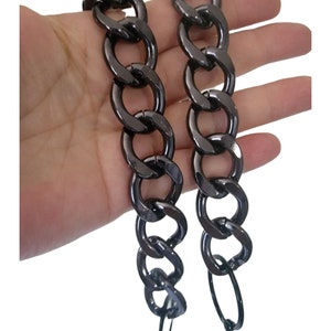 Black Metal Punk Shoe Charms: Rivets, Spikes & Chain Set
