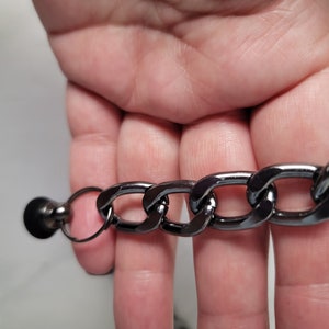 Metal shoe chain-Nickel plated chain- Accessories Shoes chain 2 pcs set- Black chain for boots- Unique shoe decor-HipHop style