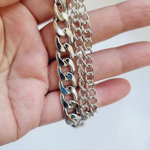 Silver chain charm. Chain shoe charm. Gothic shoe charm. Metal chain 3 layers Chain. Unique Gift for Dad/ Boyfriends/ shoe decor