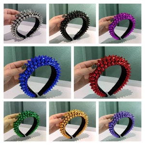 Spikey gothic crown-Girls gift idea-Gothic headband-Spiked Headband with gold/purple/green/red/pink spikes-Purple spike turban. Personalized