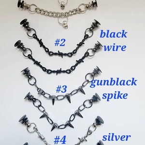 Metal shoe chain. Barbed wire chain. Spikes Chain shoe charm. Emo shoe decor. Silver chain charm. Birthday gift style shoe chain 2 pcs set