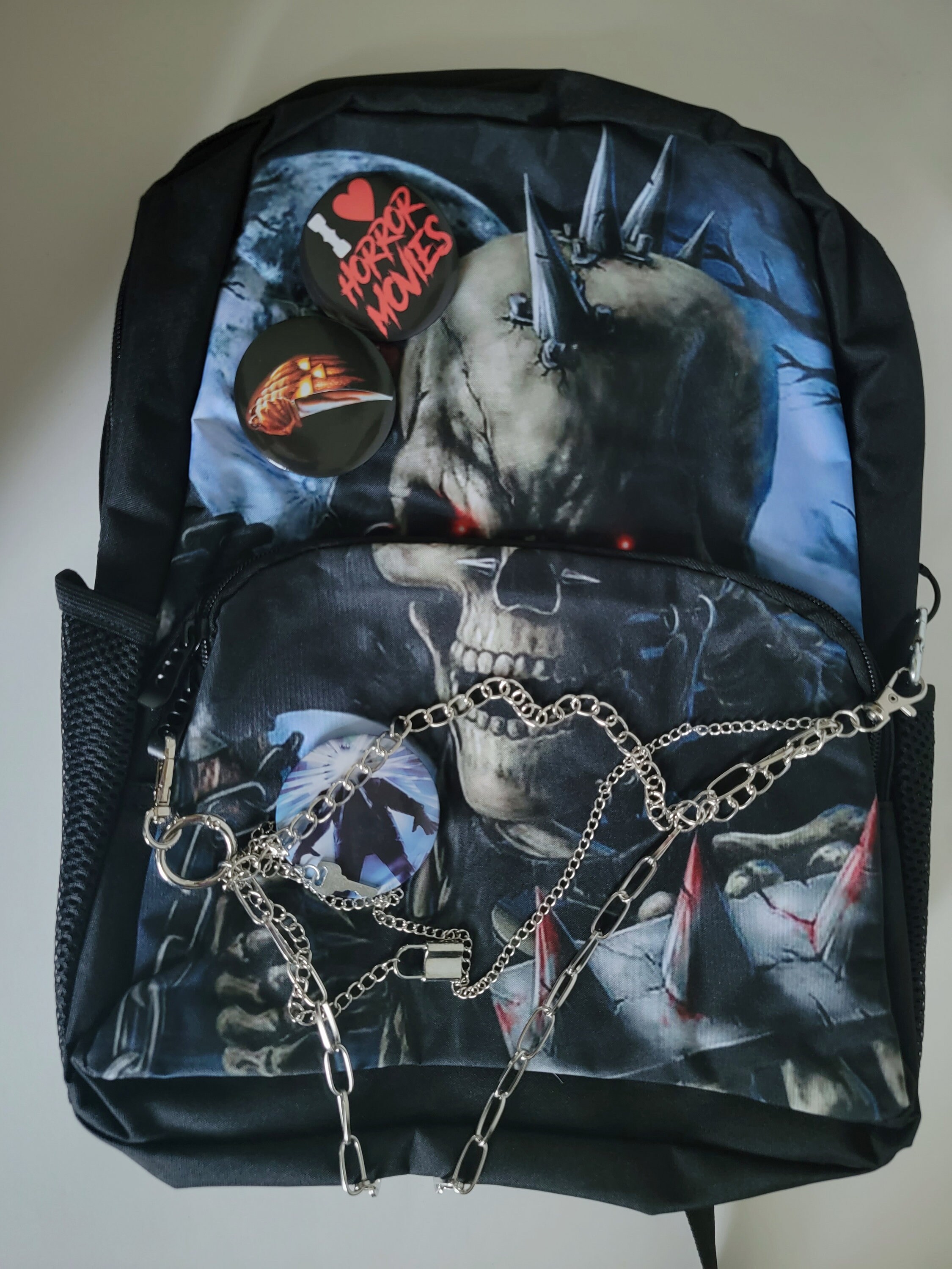 Skull Backpack/gothic Shoulder Backpack/don't Come Easy/horror Backpack ...