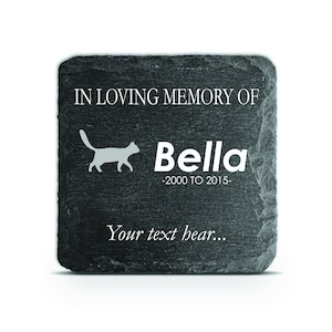 Placa memorial personalizada para animais de estimação, cão, gato, pedra de ardósia, coração, pata, marcador de sepultura, personalizado, impresso, nome, data