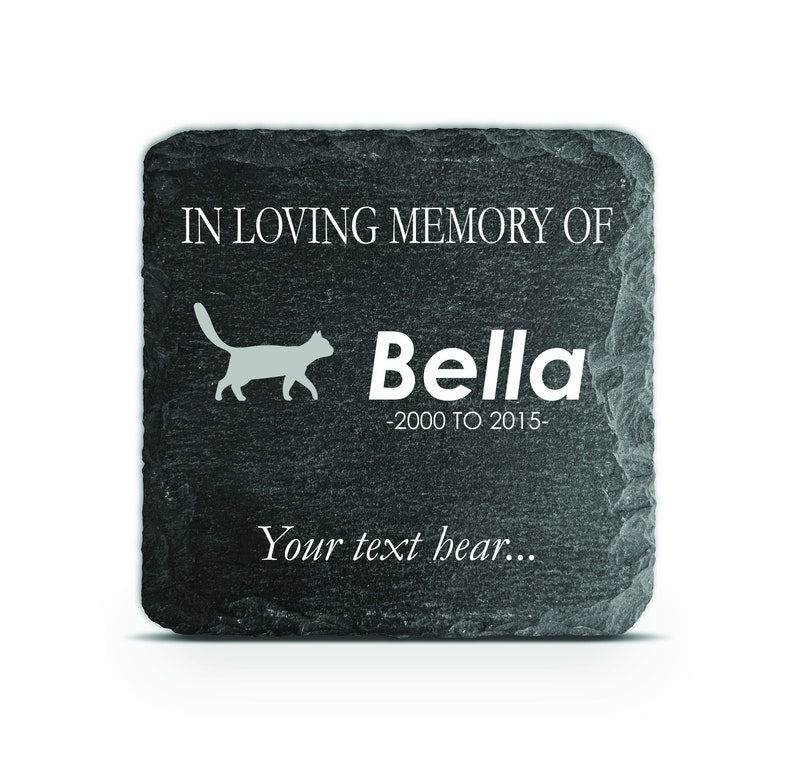 Memorial Plaque For Pet Cat Hamster Dog Slate Stone Heart Paw Large Grave Marker 20x30 cm Personalized Custom Printed Name Date