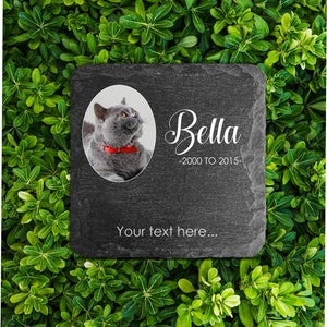 Memorial Plaque For Pet Cat Hamster Dog Slate Stone Heart Paw Large Grave Marker 20x30 cm Personalized Custom Printed Name Date