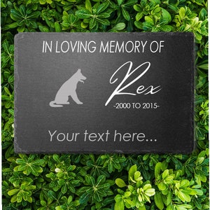 Placa memorial personalizada para animais de estimação, cão, gato, pedra de ardósia, coração, pata, marcador de sepultura, personalizado, impresso, nome, data