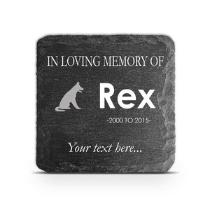 Placa memorial personalizada para animais de estimação, cão, gato, pedra de ardósia, coração, pata, marcador de sepultura, personalizado, impresso, nome, data