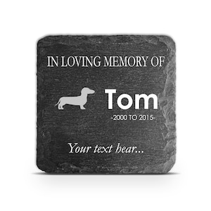 Placa memorial personalizada para animais de estimação, cão, gato, pedra de ardósia, coração, pata, marcador de sepultura, personalizado, impresso, nome, data