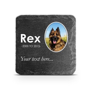 Placa memorial personalizada para animais de estimação, cão, gato, pedra de ardósia, coração, pata, marcador de sepultura, personalizado, impresso, nome, data
