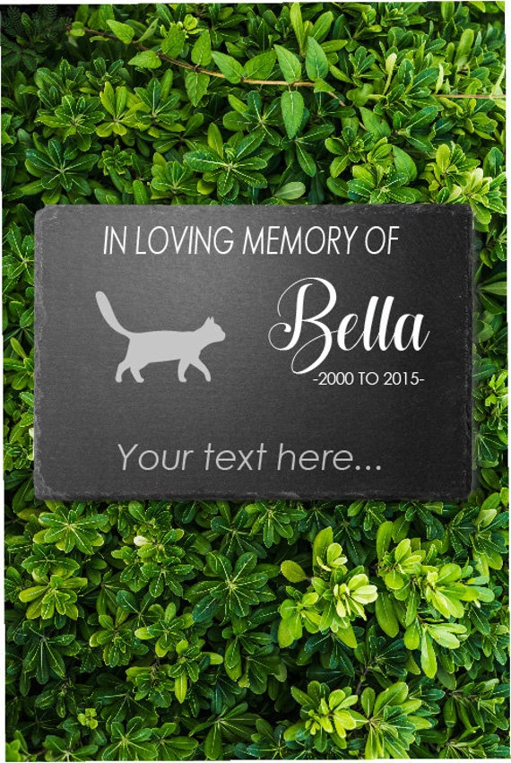 Memorial Plaque For Pet Cat Hamster Dog Slate Stone Heart Paw Large Grave Marker 20x30 cm Personalized Custom Printed Name Date