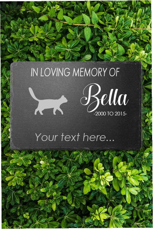 Memorial Plaque For Pet Cat Dog Slate Stone Heart Shape Paw Grave Marker Personalised Custom Printed Name Date 2020