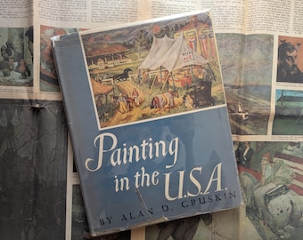 Pintura en los EE. UU., libro de arte vintage de 1946, pinturas de historia estadounidense