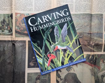 Tallado de colibríes 1996 Libro de arte de tallado en madera vintage Animales y pájaros Tallado a mano