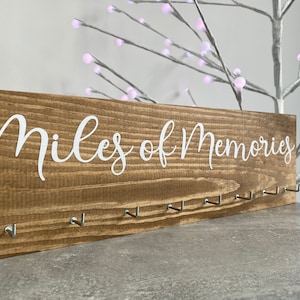 Medal Hanger Handmade Personalised Wooden Plaque Sign | Miles of Memories | run | Family | Home | Gift | Display | Father's Day