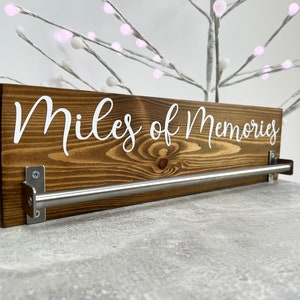 Medal Hanger Handmade Personalised Wooden Plaque Sign - Running - display - Rack - Miles of Memories - Run - Gift - Display - Father's Day