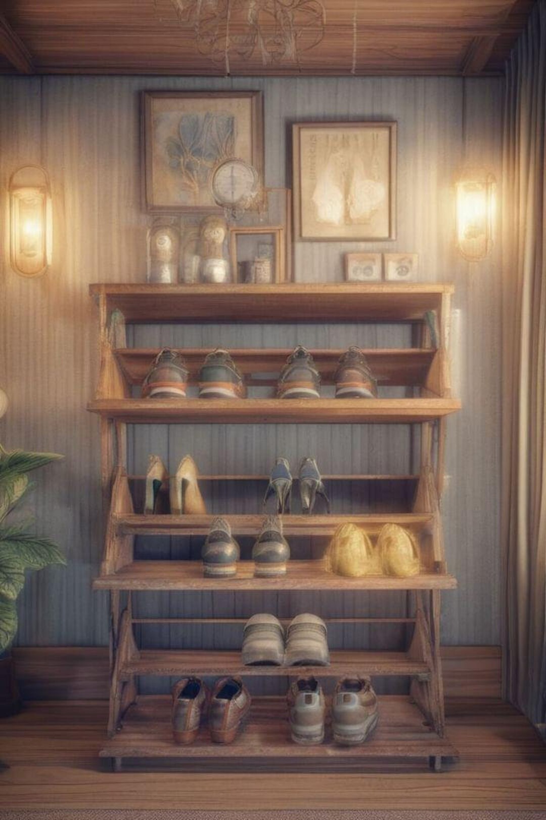Shoe Rack Sliding Shelf Home Decor Wooden Drop-lid Shoe Rack Sliding Shelf Shoe Cabinet House ...