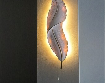 Father's Day Gift Feather Led Sconce Wall Lamp Home Decor Valentine's Day Gift