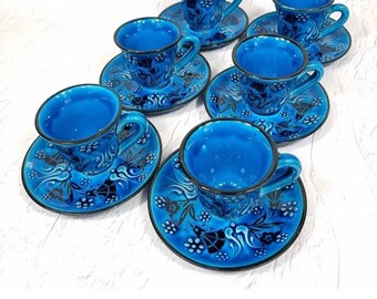 Taza de café turco de cerámica, regalo de Navidad, taza de té, cerámica turquesa. Taza de café, regalo de Halloween, taza de café de cerámica.