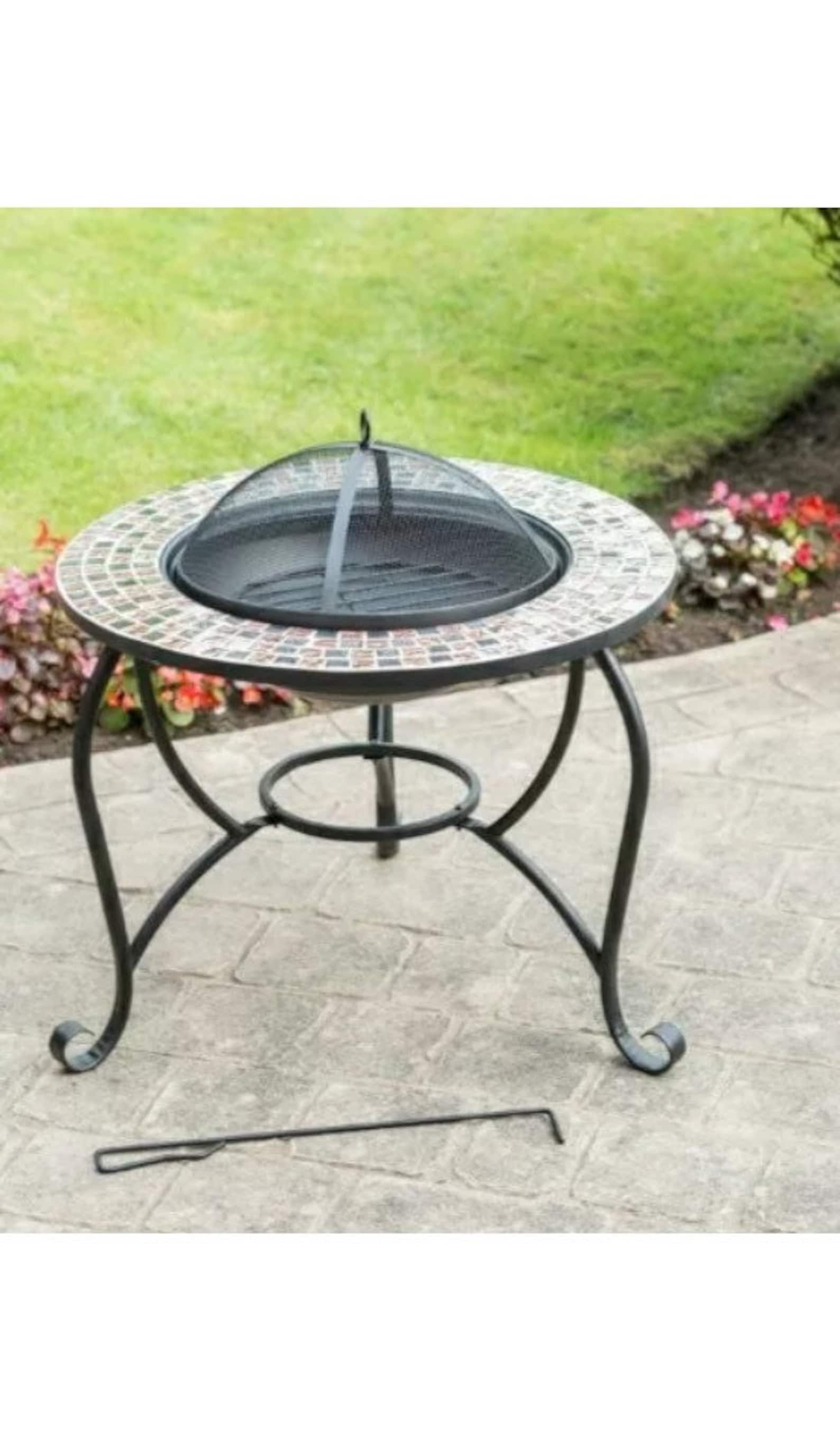Mosaic Fire Pit Log Burner 67 x 63cm Outdoor Garden Heating Etsy