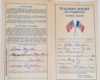 1950's Colorado Grade School Report Card Ephemera