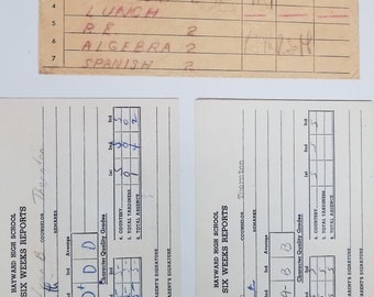 1950's Canadian School Report Cards Ephemera